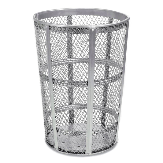 Steel Mesh Corrosion Resistant Trash Can, 48 gal, Silver