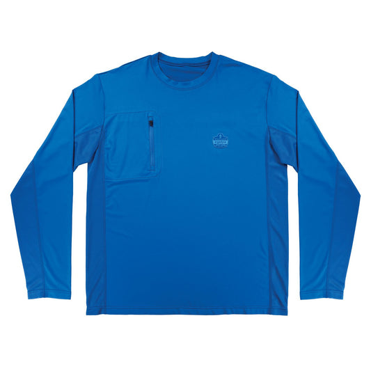Chill-Its 6689 Cooling Long Sleeve Sun Shirt with UV Protection, 3X-Large, Blue