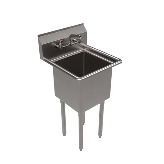 Stainless Steel Sink and Faucet Bundle, Sink/Faucet/Faucet Mounting Kit/Drain, 15" L x 15" W x 14" D